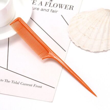 미용 꼬리빗(주황색) / 커트빗 컷트 브러쉬 헤어빗 미용실